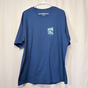 Huk T-Shirt First Tuna Tee Set Sail Blue Graphic Fishing Short Sleeve XL NWT